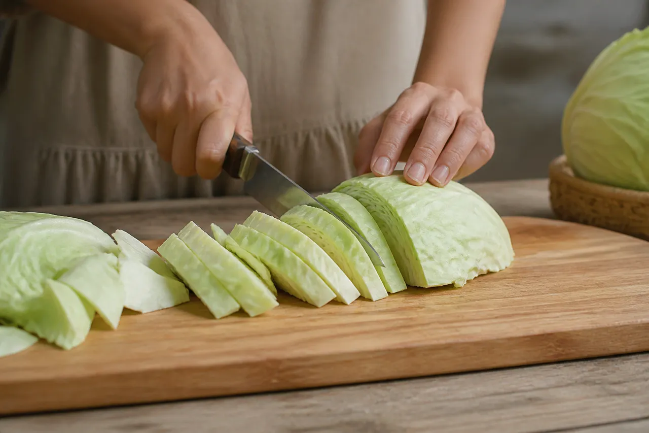 Préparation du chou pour la cuisson à la cocotte-minute
