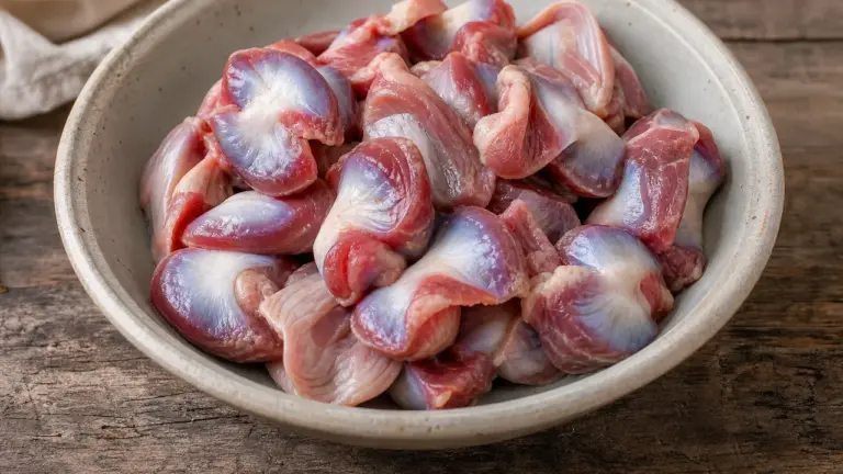 Gésiers de volaille crus avant cuisson