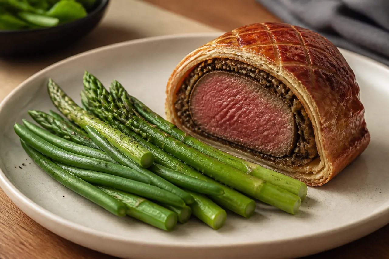 Haricots verts et asperges avec un bœuf Wellington