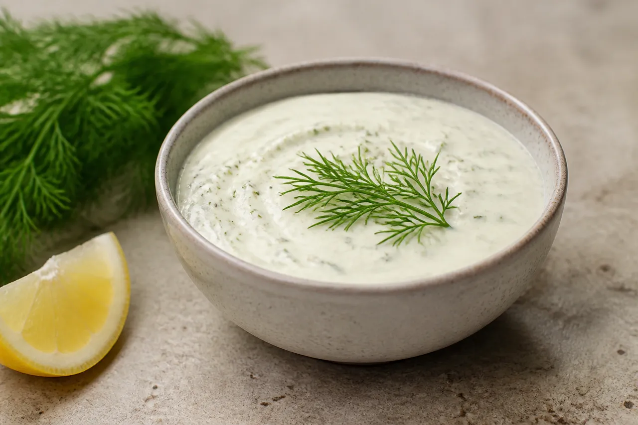 Sauce citron-aneth crémeuse pour le saumon