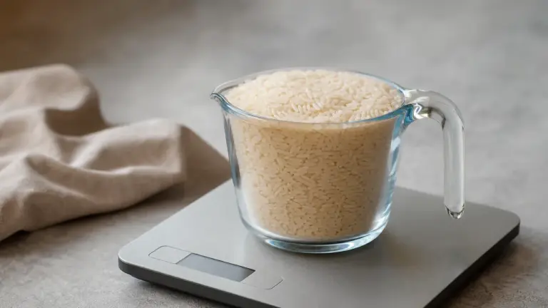 Dose de riz par personne avec un verre doseur
